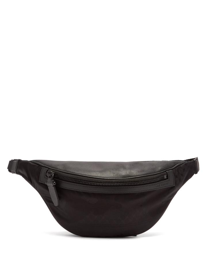 Neil Barrett Leather-trimmed Nylon Belt Bag