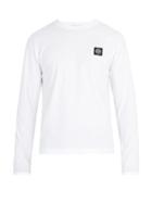 Matchesfashion.com Stone Island - Logo Patch Long Sleeved Cotton T Shirt - Mens - White