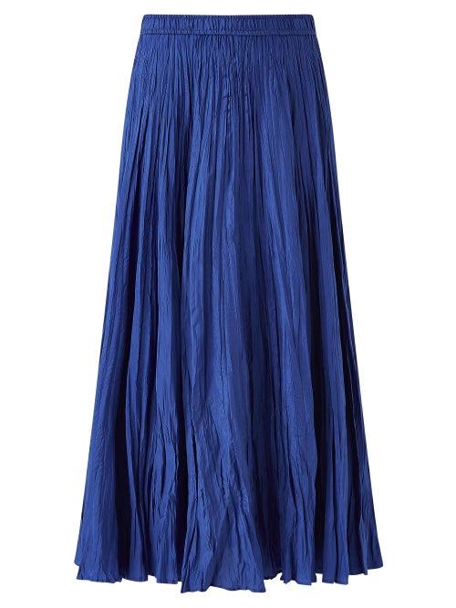 Ladies Rtw Joseph - Habotai Sully Crinkled Midi Skirt - Womens - Blue
