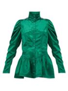 Matchesfashion.com Sies Marjan - Thea Bodice Satin Jacket - Womens - Dark Green