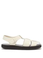 Ladies Shoes The Row - Caged Grained-leather Sandals - Womens - Cream