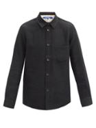 Matchesfashion.com Junya Watanabe - Leather-patch Wool-blend Twill Shirt - Mens - Black