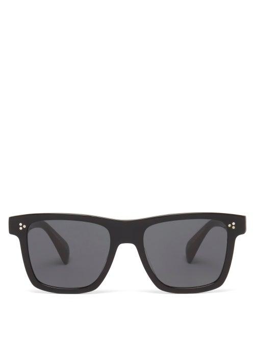 Mens Eyewear Oliver Peoples - Casian Oversized Square Acetate Sunglasses - Mens - Black