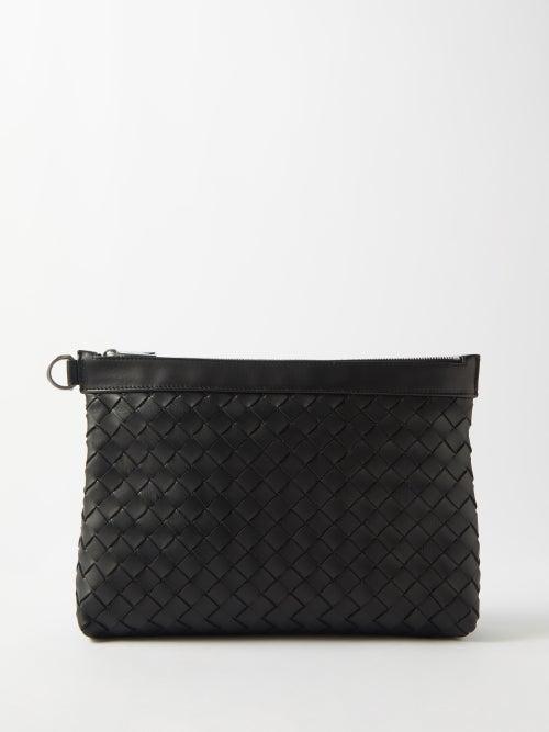 Bottega Veneta - Hidrology Intrecciato-leather Pouch - Mens - Black