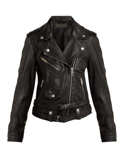 Matchesfashion.com Burberry - Leather Biker Jacket - Womens - Black