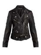 Matchesfashion.com Burberry - Leather Biker Jacket - Womens - Black