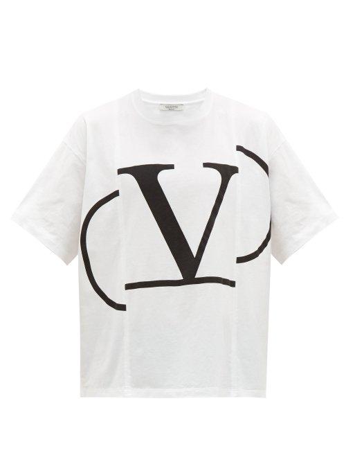 Matchesfashion.com Valentino - Patchwork Monogram Print T Shirt - Mens - White