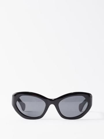 Port Tanger - X Imaan Hamman Umm Cat-eye Acetate Sunglasses - Womens - Black