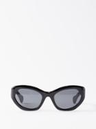 Port Tanger - X Imaan Hamman Umm Cat-eye Acetate Sunglasses - Womens - Black