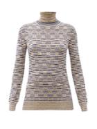Matchesfashion.com Gucci - Roll-neck Striped Gg-jacquard Sweater - Womens - Ivory Multi