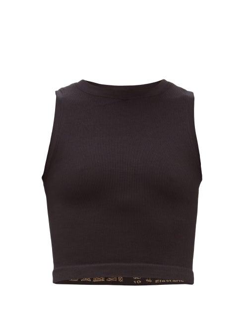 Matchesfashion.com Prism - Luminous Cropped Ribbed Tank Top - Womens - Black