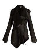 Ann Demeulemeester Raw-edge Open Leather Jacket