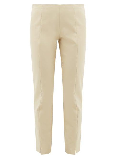 Matchesfashion.com The Row - Sorocco Slit Cuff Stretch Cotton Trousers - Womens - Beige