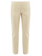 Matchesfashion.com The Row - Sorocco Slit Cuff Stretch Cotton Trousers - Womens - Beige