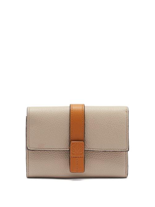 Matchesfashion.com Loewe - Anagram Grained Leather Wallet - Womens - Grey Multi