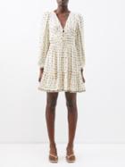 Rhode - Rhedyn Floral-print Georgette Mini Dress - Womens - Cream Multi