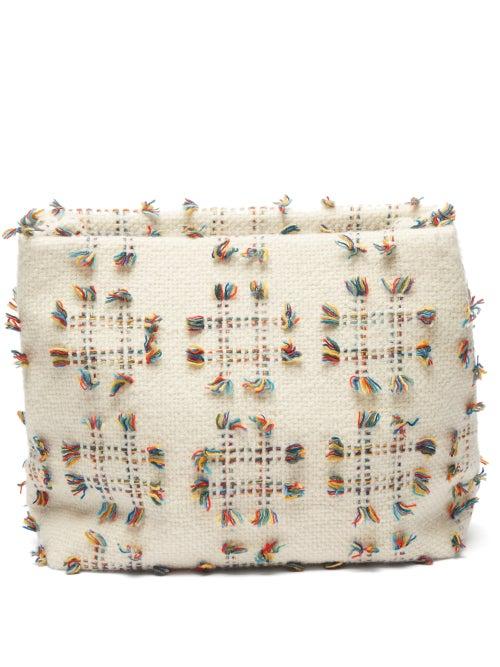 Gabriela Hearst - Phoebe A Check Fil Coup Cashmere Clutch - Womens - Ivory Multi