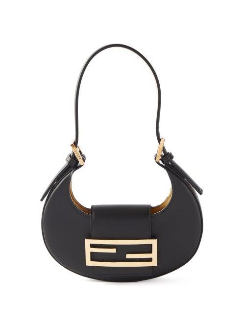 Fendi - Croissant Mini Leather Shoulder Bag - Womens - Black