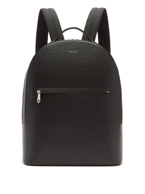 Matchesfashion.com Paul Smith - Embossed Leather Backpack - Mens - Black