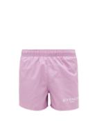 Matchesfashion.com Givenchy - Logo Printed Swim Shorts - Mens - Light Purple