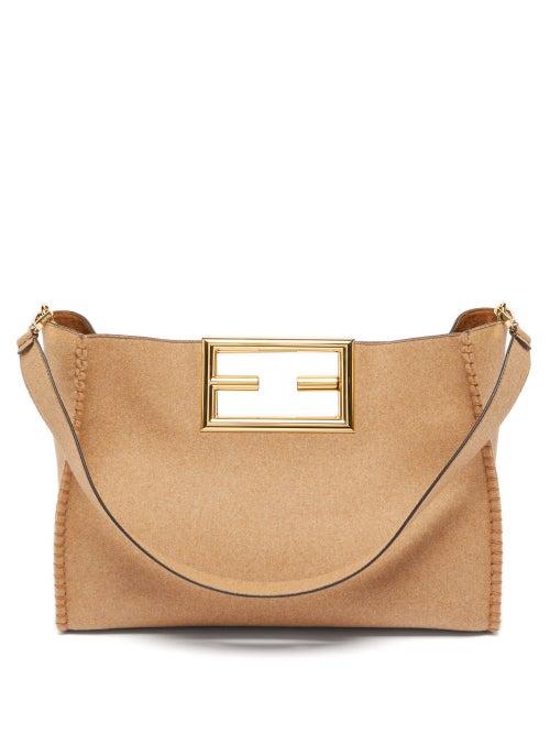 Fendi - Fendi Way Medium Felt Cross-body Bag - Womens - Beige