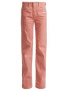 Matchesfashion.com Off-white - Striped High Rise Straight Leg Jeans - Womens - Red Stripe