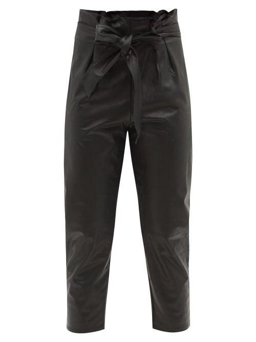 Matchesfashion.com Commando - Paperbag-waist Faux-leather Trousers - Womens - Black