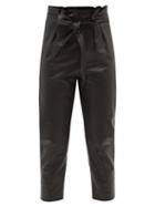 Matchesfashion.com Commando - Paperbag-waist Faux-leather Trousers - Womens - Black