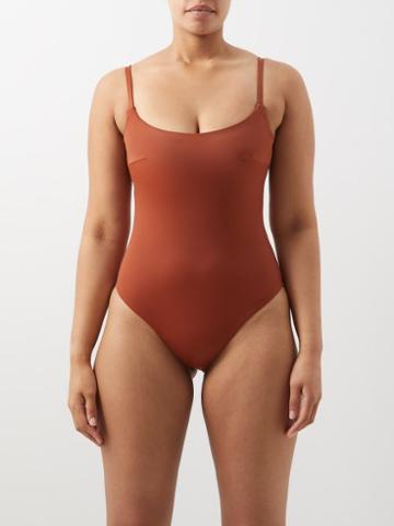 Form And Fold - The One Scoop-neck D-g Swimsuit - Womens - Brown