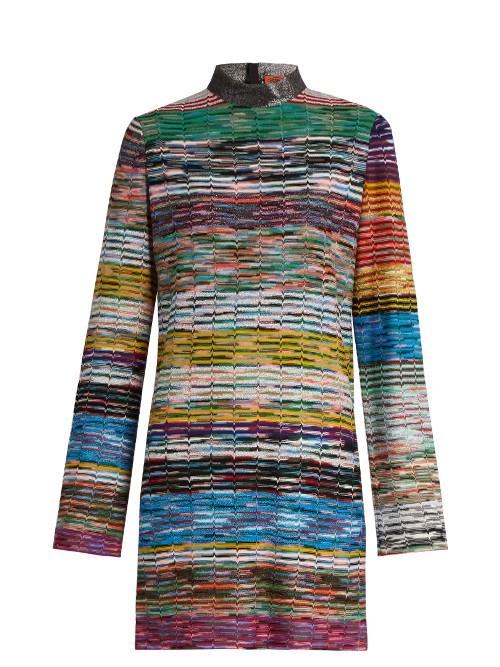 Missoni High-neck Striped Mini Dress