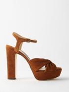 Jimmy Choo - Heloise 120 Suede Platform Sandals - Womens - Tan