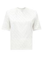 Matchesfashion.com The Attico - Padded-shoulder Logo-jacquard T-shirt - Womens - White