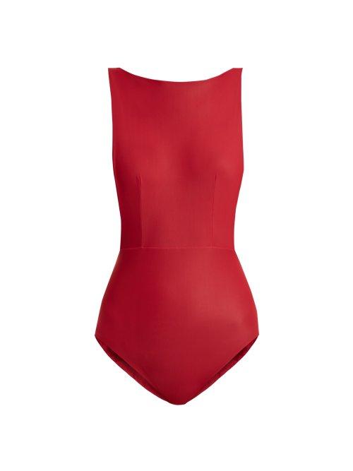 Matchesfashion.com Haight - Boat Neck Swimsuit - Womens - Red
