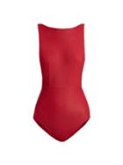 Matchesfashion.com Haight - Boat Neck Swimsuit - Womens - Red