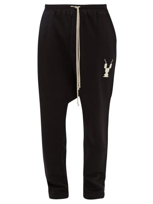 Matchesfashion.com Rick Owens Drkshdw - Drawstring Cotton Track Pants - Mens - Black Cream