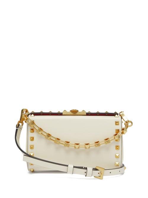Valentino Garavani - Rockstud Alcove Studded Leather Cross-body Bag - Womens - White