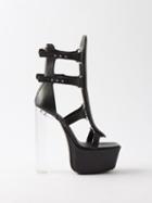 Rick Owens - Spartans Transparent-heel Platform Leather Sandals - Womens - Black Clear