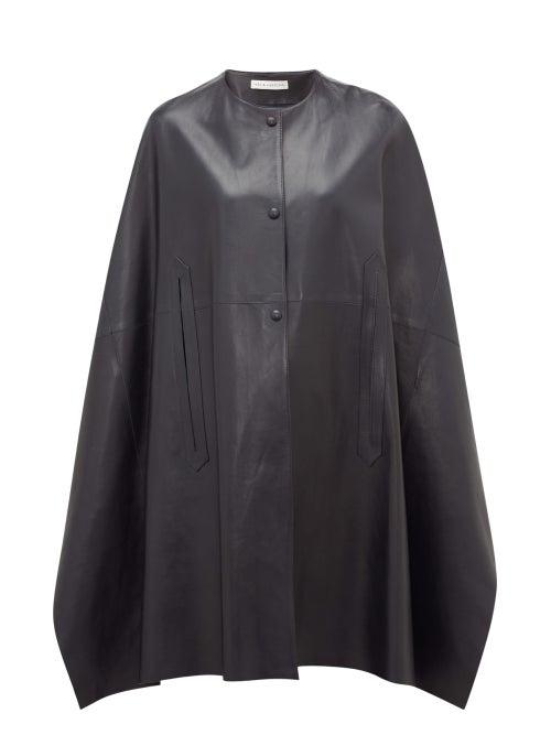 Matchesfashion.com Ins & Marchal - Gunter Leather Cape - Womens - Navy