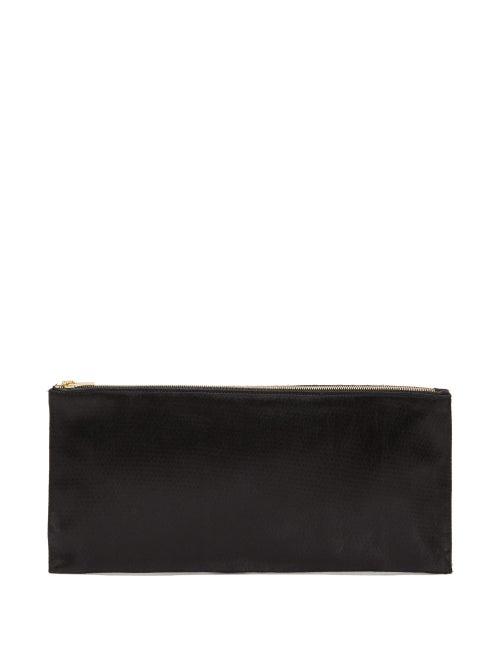 Matchesfashion.com The Row - Flat Hammered-satin Clutch - Womens - Black