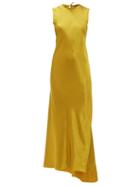 Matchesfashion.com Ann Demeulemeester - Open Back Satin Dress - Womens - Yellow