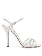 Matchesfashion.com Dolce & Gabbana - Crystal-embellished Leather Sandals - Womens - Silver