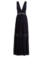 Matchesfashion.com Jonathan Simkhai - Embroidered Lace Silk Dress - Womens - Navy