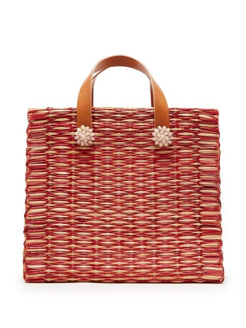 Matchesfashion.com Heimat Atlantica - Amor Woven Reed Basket Bag - Womens - Red Multi