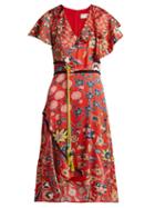 Matchesfashion.com Peter Pilotto - Floral Print Stretch Silk Dress - Womens - Red Multi