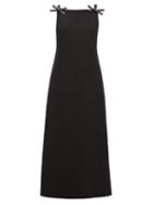 Matchesfashion.com William Vintage - Courrges Vinyl Bow Strap Twill Dress - Womens - Black