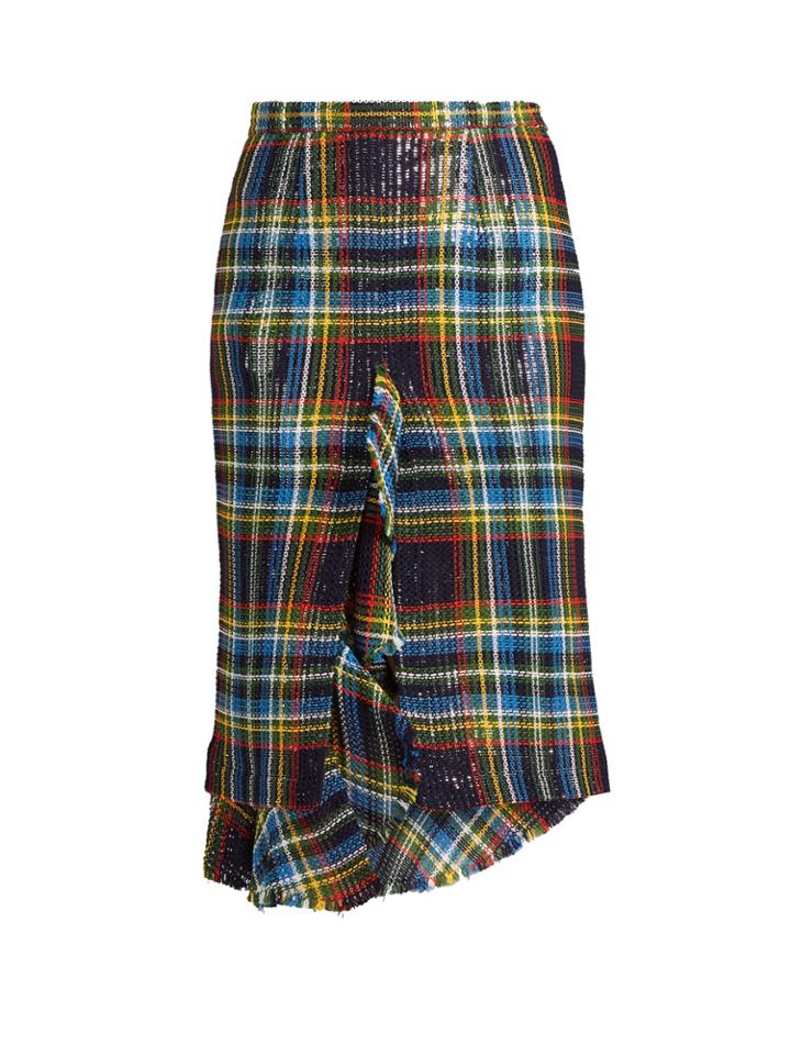 Marco De Vincenzo Ruffled Tartan Skirt