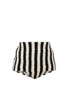 Matchesfashion.com Norma Kamali - Bill Striped High-rise Bikini Briefs - Womens - Black Stripe
