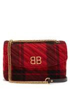 Matchesfashion.com Balenciaga - Bb Round Plaid Bag - Womens - Black Red