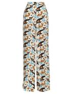 Etro Wide-leg Abstract-print Silk Trousers