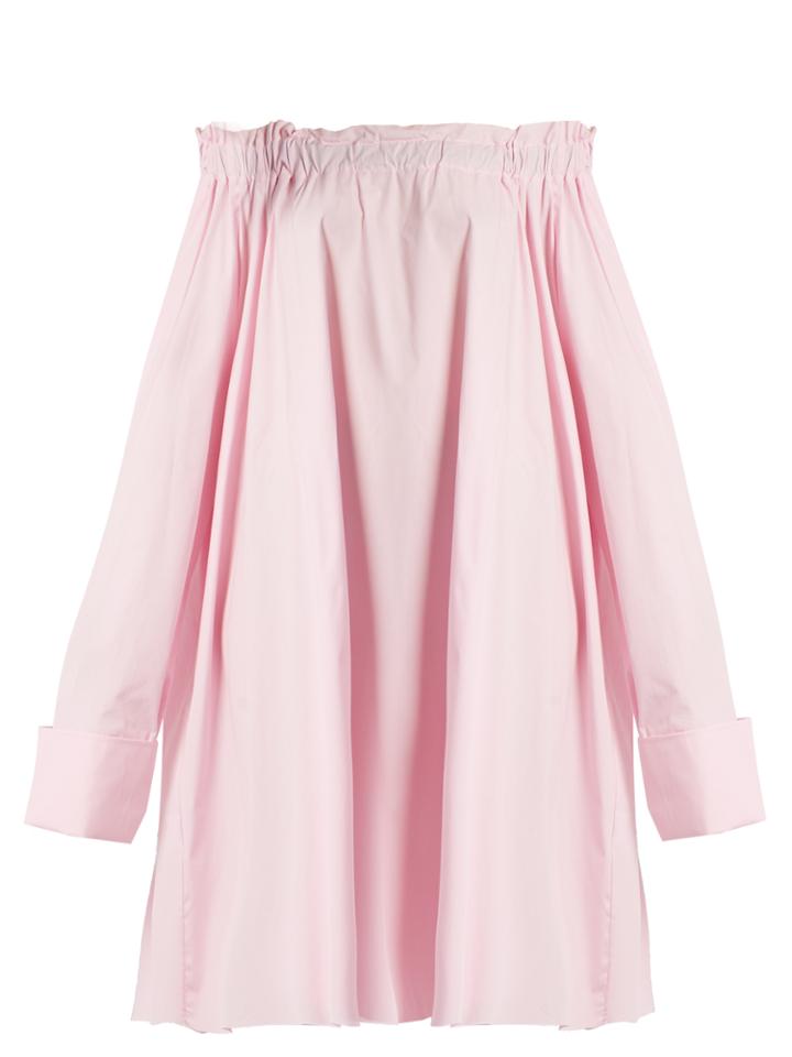 Marques'almeida Off-the-shoulder Cotton Shirtdress